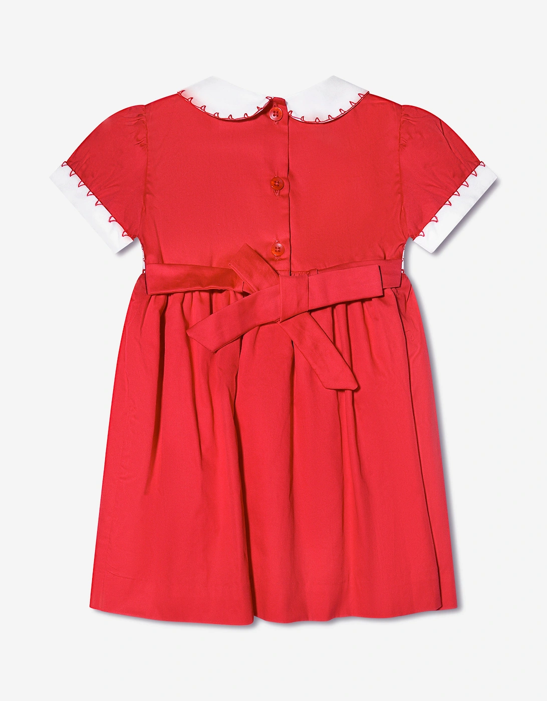 Baby Girls Classic Smocked Dress And Bloomers in Red