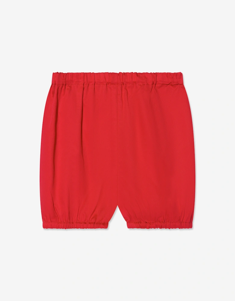 Baby Girls Classic Smocked Dress And Bloomers in Red