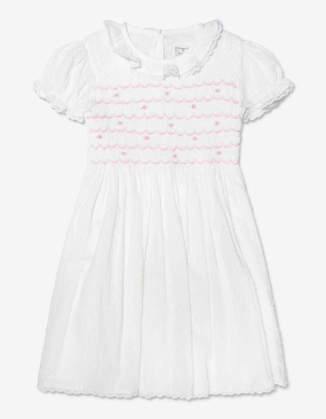 Girls Swiss Dot Smocked Dress in Ivory, 5 of 4