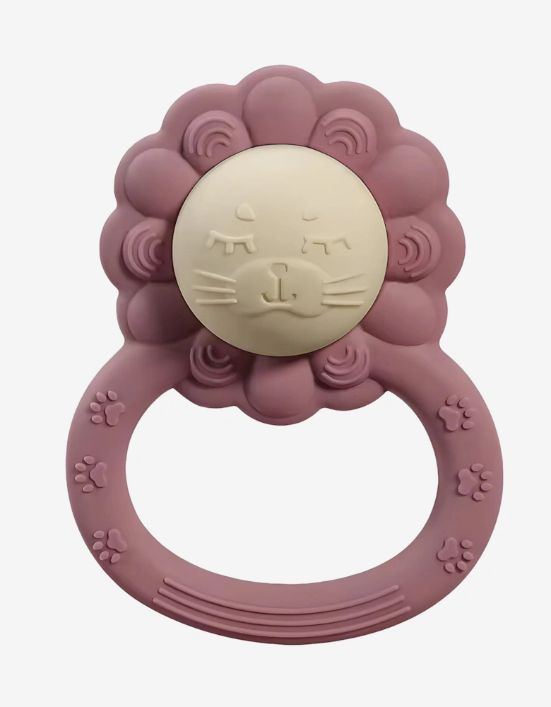 Baby Lion Rattle Teether in Pink