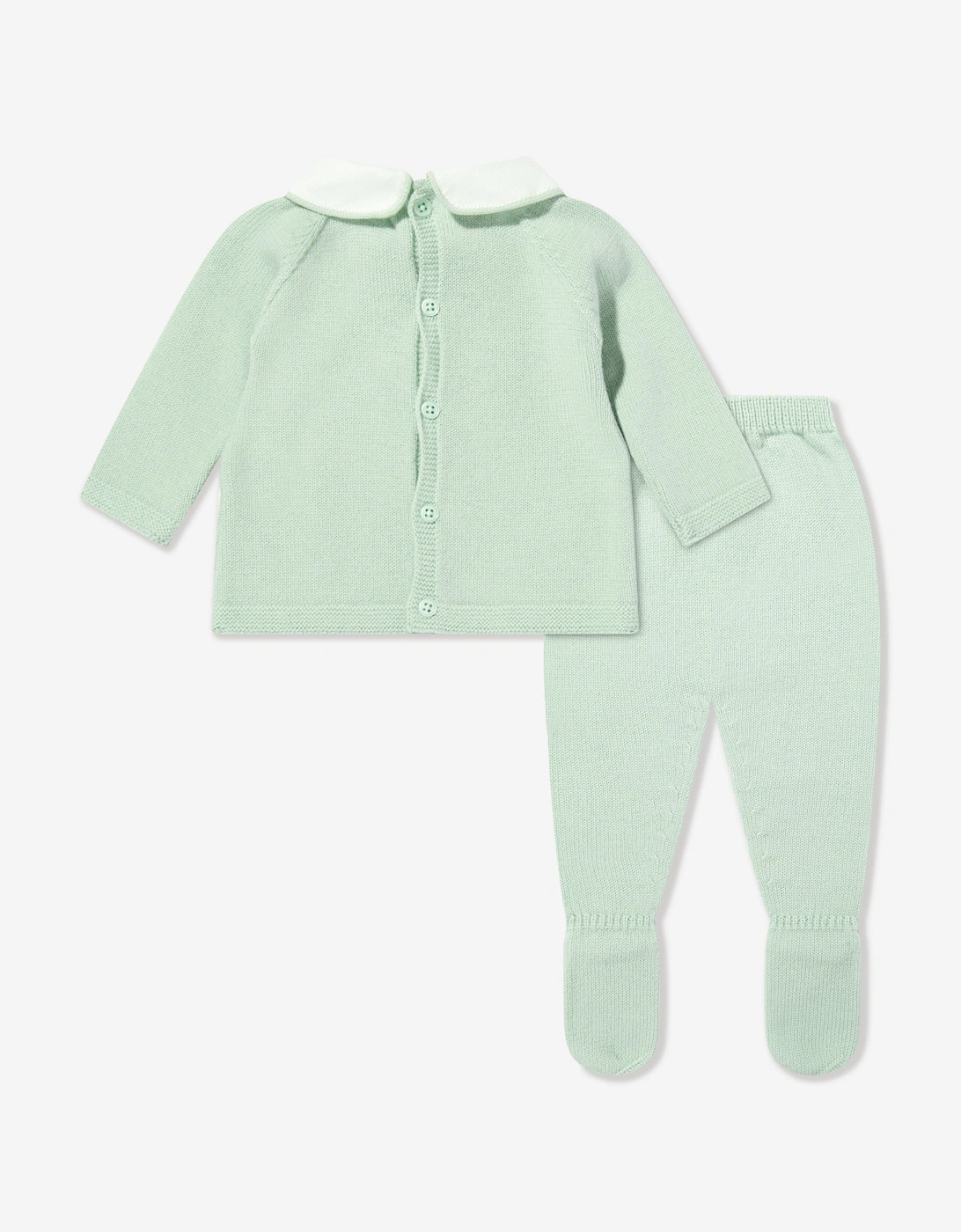 Baby Boys Knitted 2 Piece Babygrow Set in Green