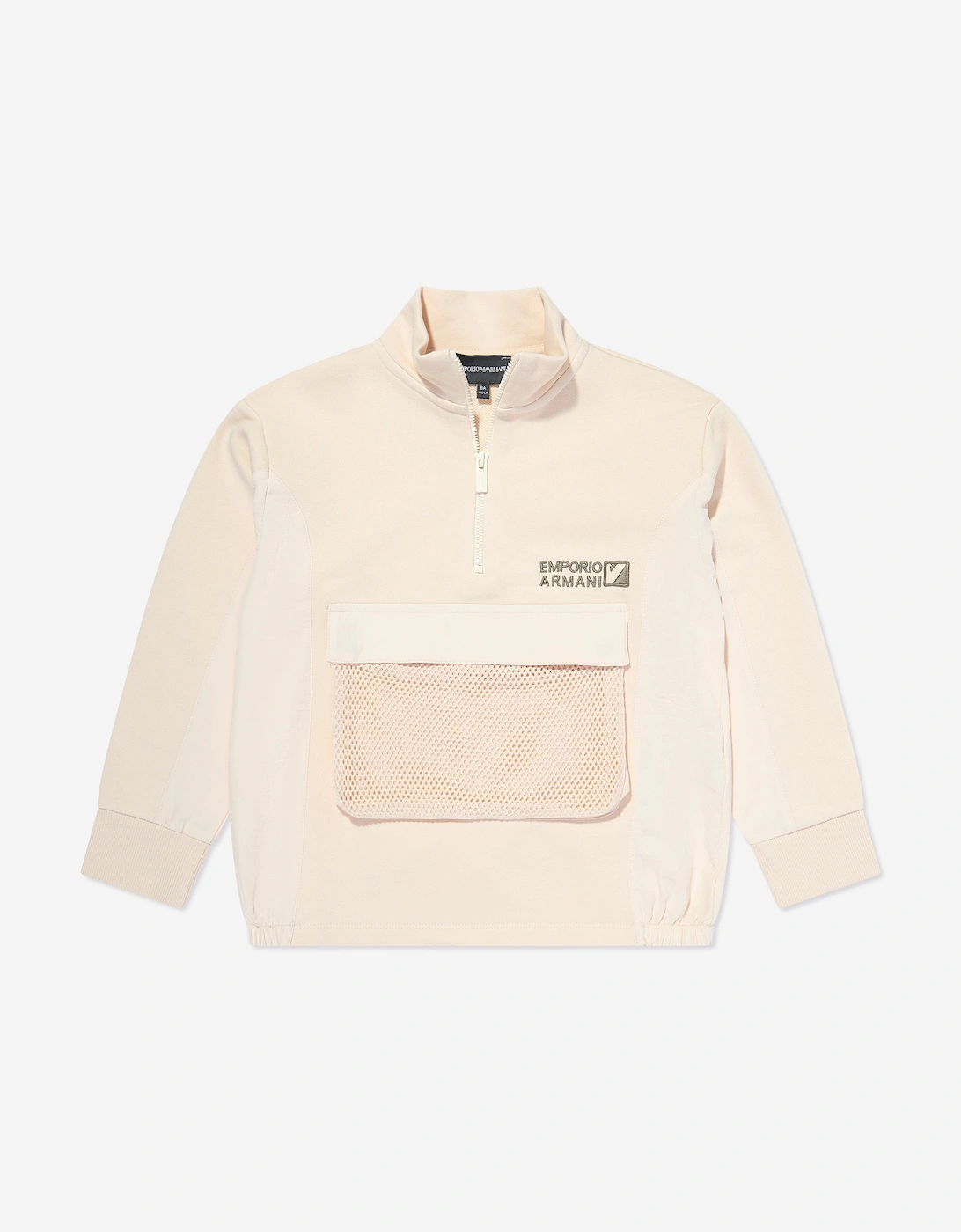 Boys Half Zip Pocket Sweatshirt in Beige, 5 of 4