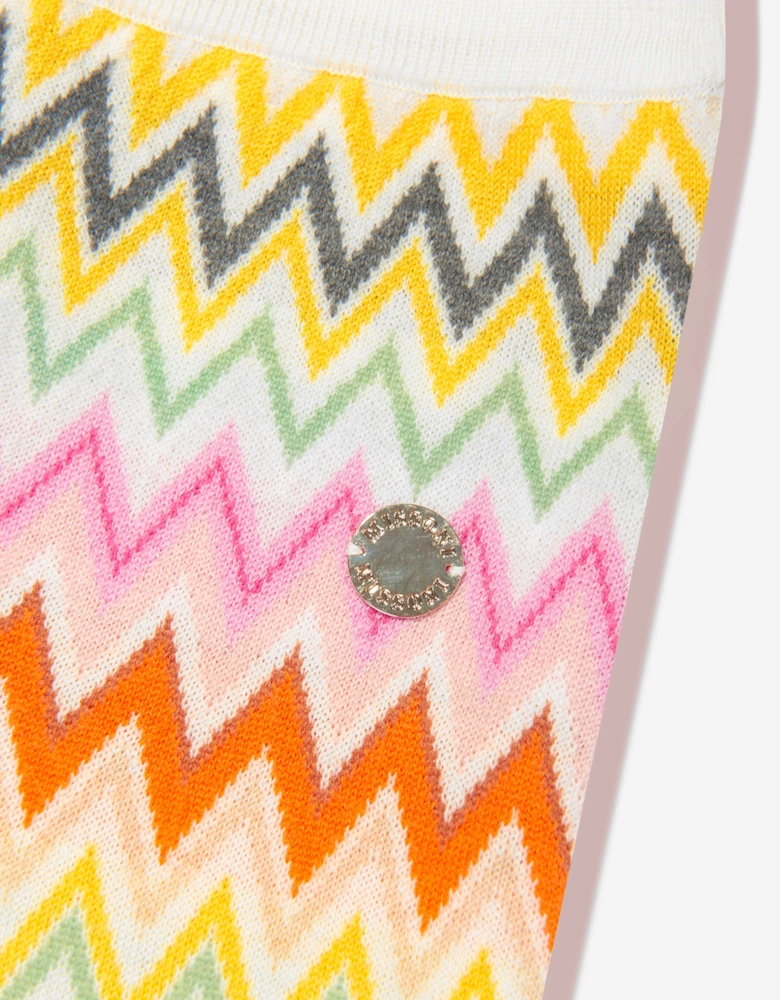 Girls Zigzag Knitted Trousers in Multicolour