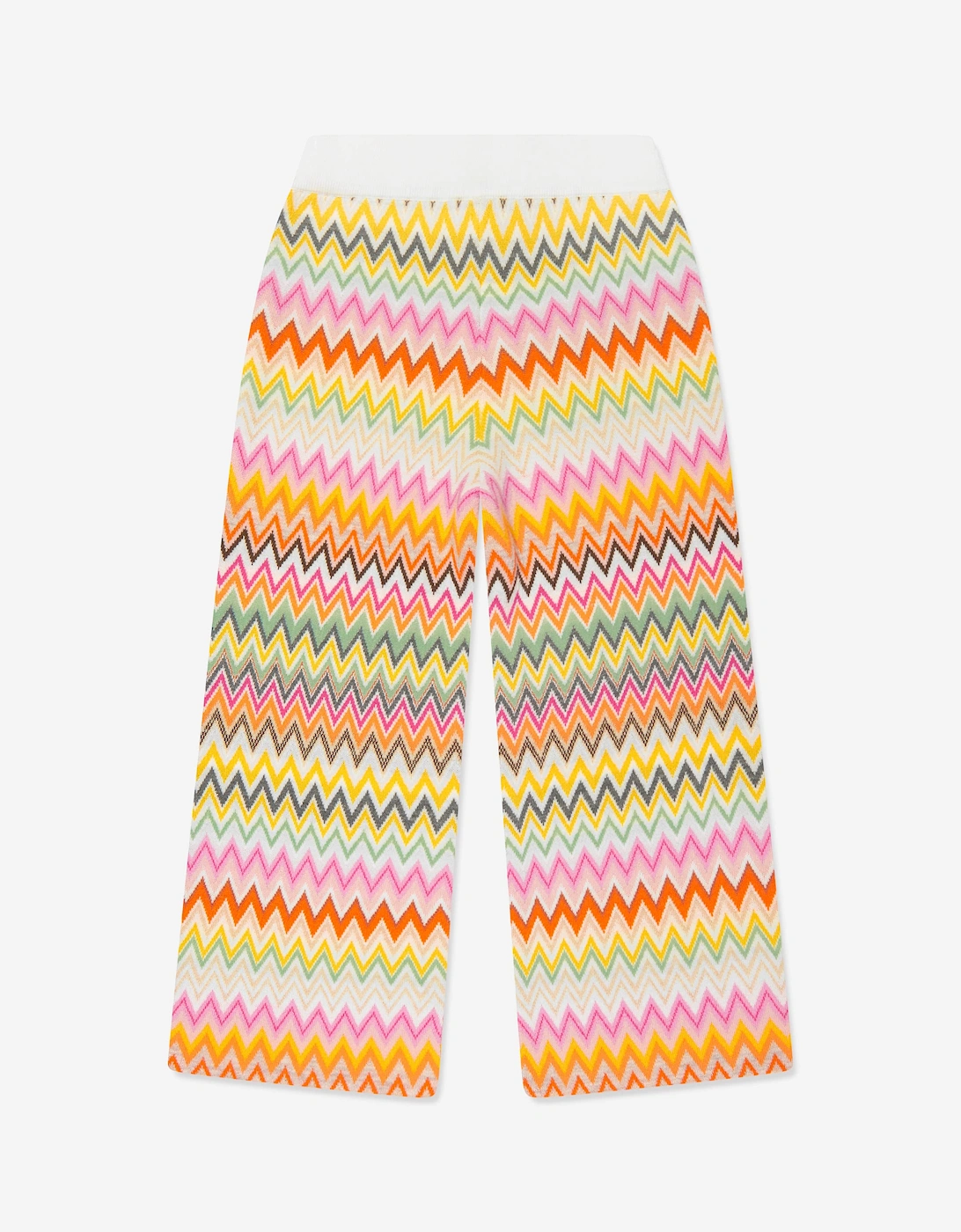 Girls Zigzag Knitted Trousers in Multicolour