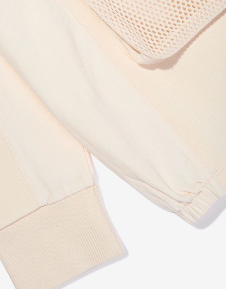Boys Half Zip Pocket Sweatshirt in Beige