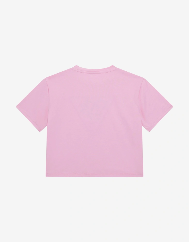 Girls Logo Midi T-Shirt in Pink