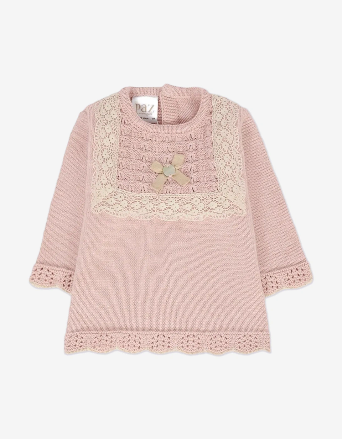 Baby Girls Knitted 2 Piece Babygrow Set in Pink