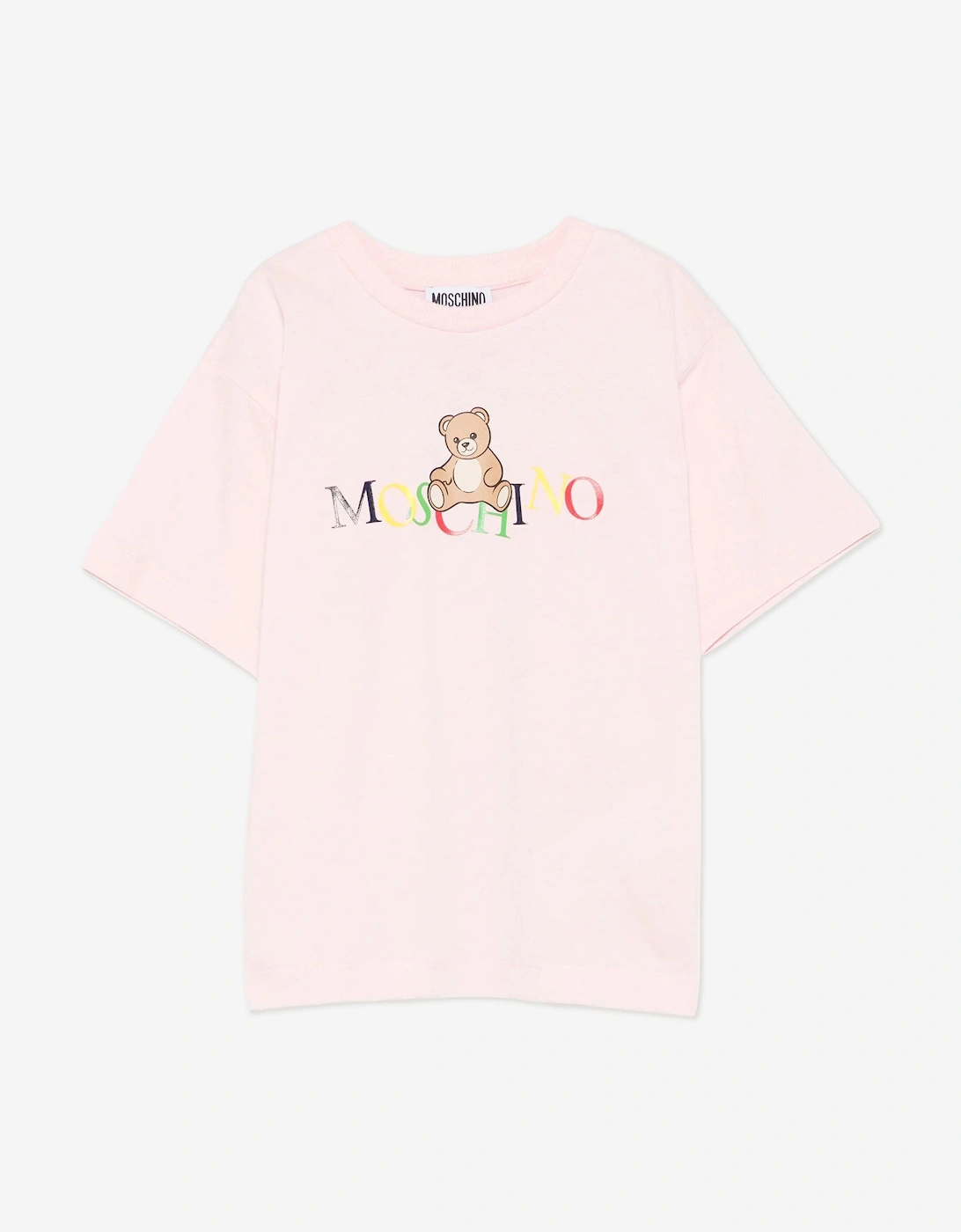 Girls Teddy Bear Logo T-Shirt in Pink, 4 of 3