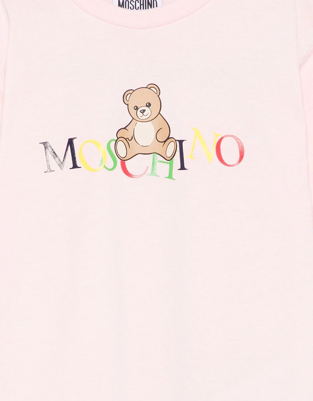Girls Teddy Bear Logo T-Shirt in Pink