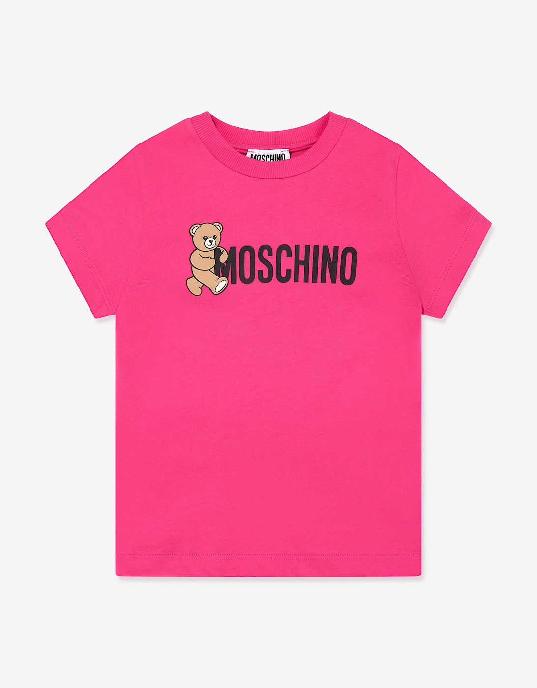 Girls Teddy Bear Logo T-Shirt in Pink, 5 of 4