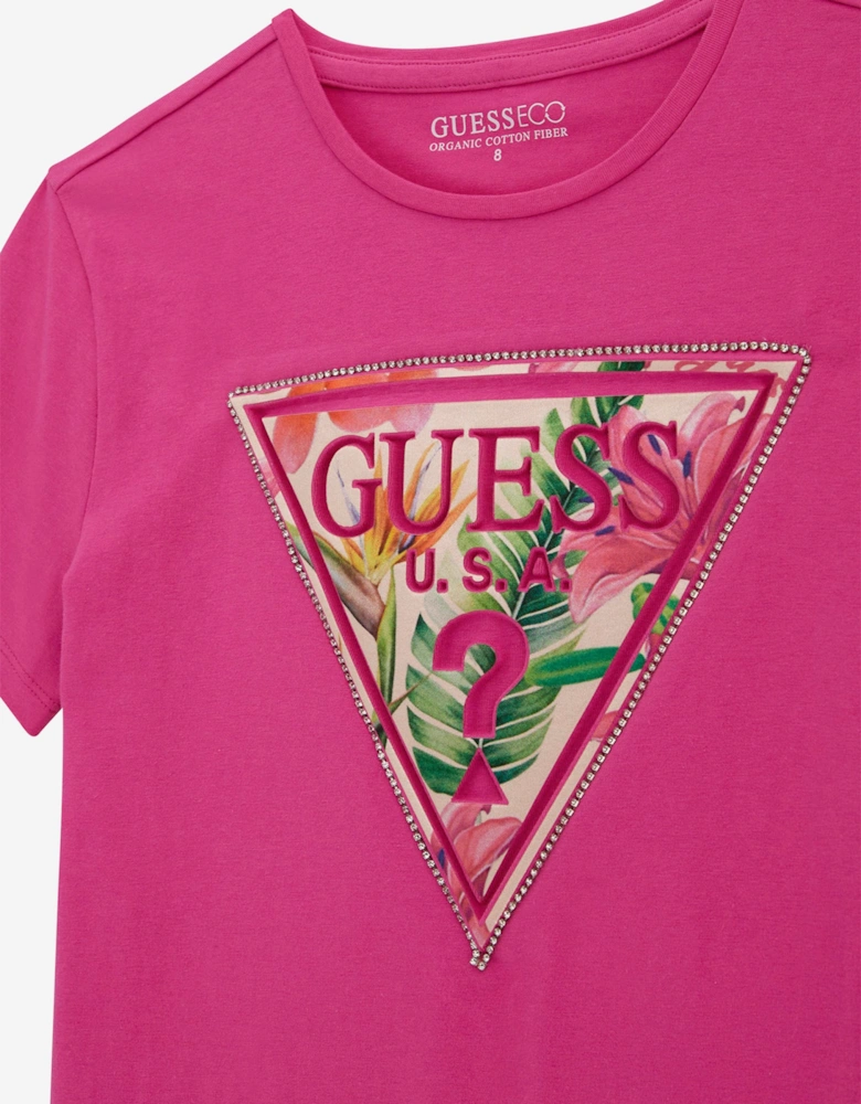 Girls High Low T-Shirt in Pink