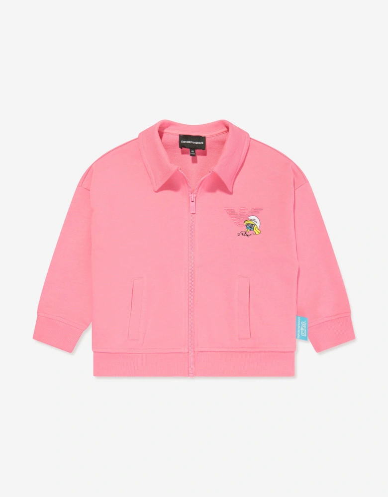 Girls Zip Up Top in Pink