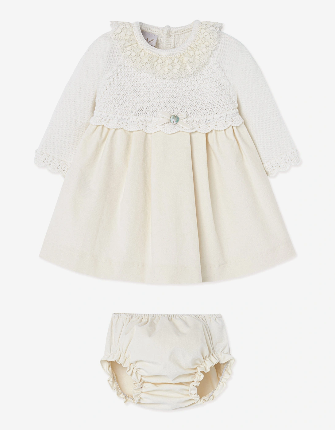 Baby Girls Dress and Bloomers Set in Ivory, 5 of 4