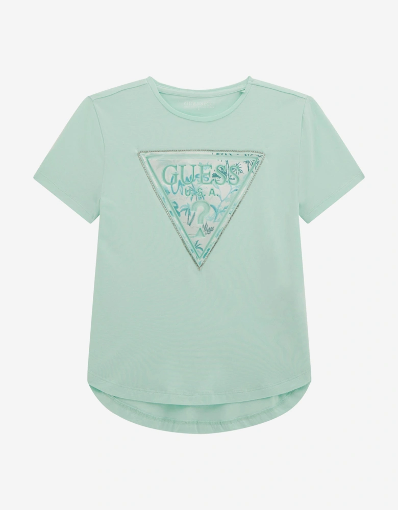 Girls High Low T-Shirt in Green