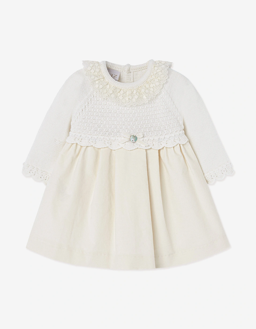 Baby Girls Dress and Bloomers Set in Ivory