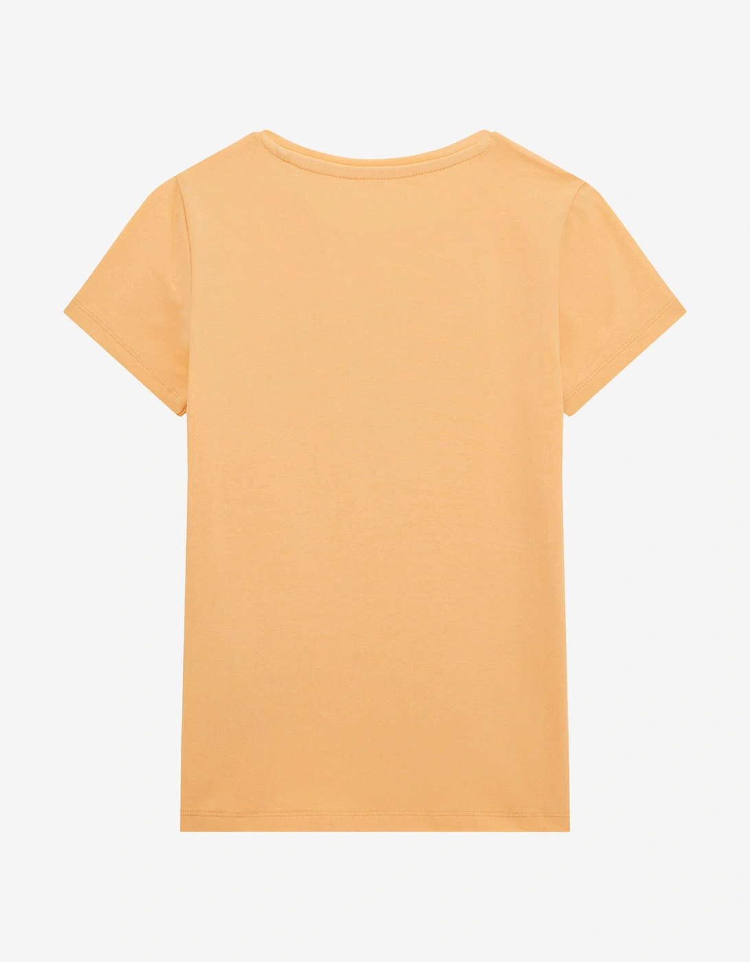 Girls Floral Logo T-Shirt in Orange