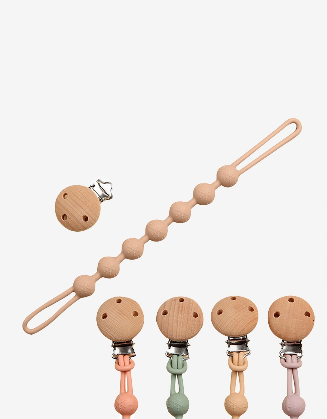 Baby Pacifier Clip and Teether in Pink, 8 of 7
