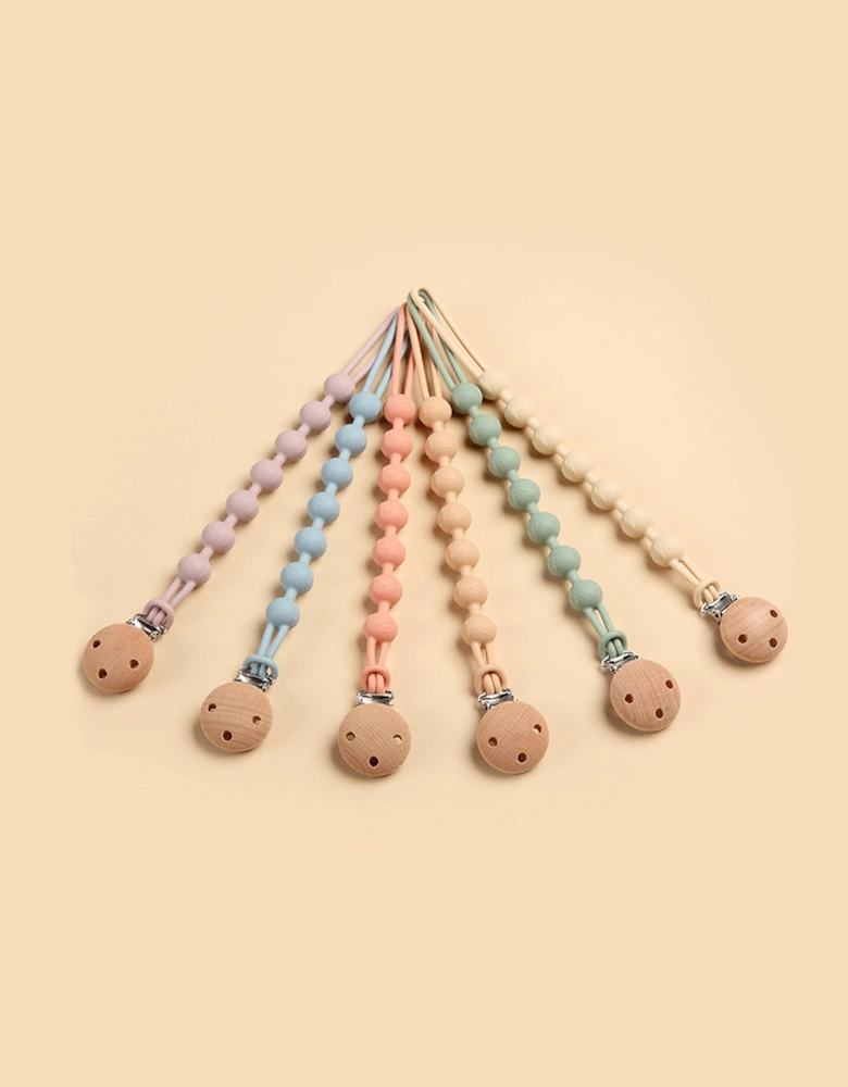 Baby Pacifier Clip and Teether in Pink
