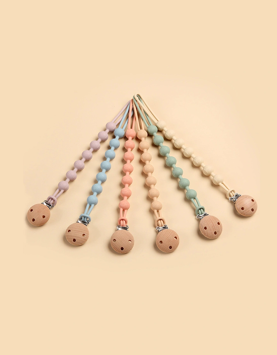 Baby Pacifier Clip and Teether in Pink