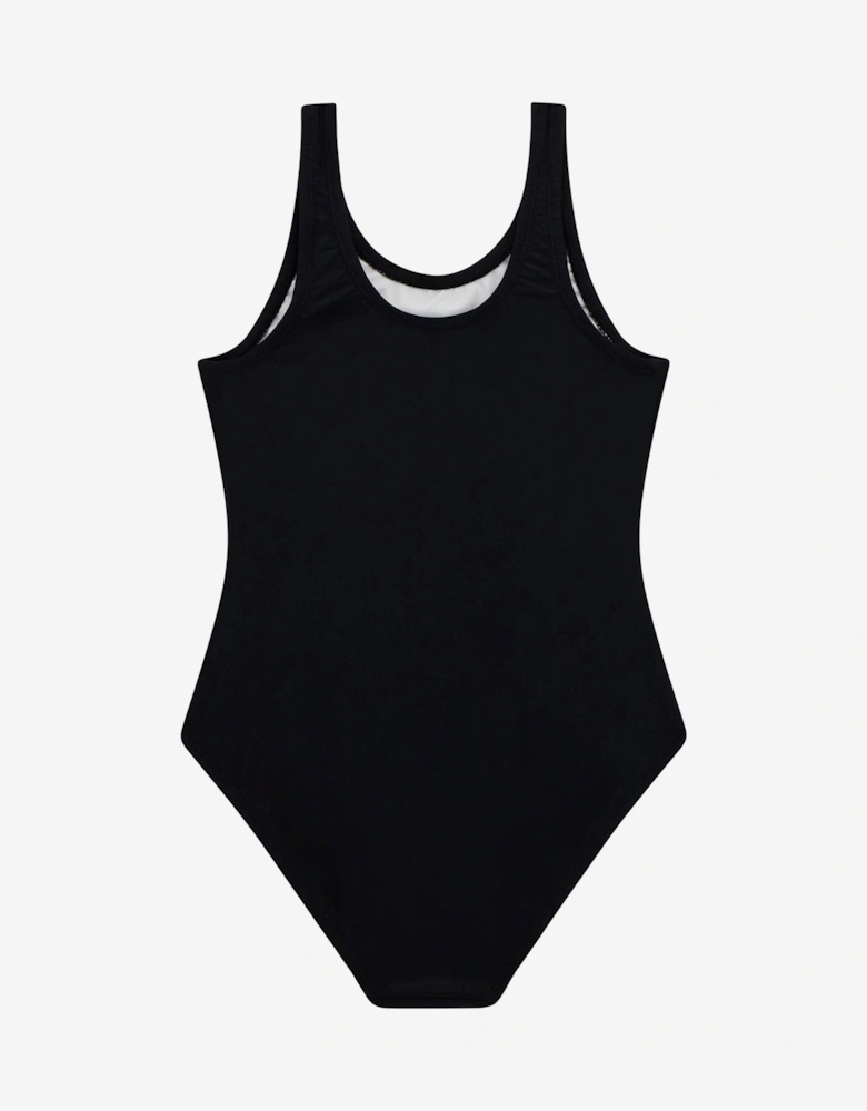 Girls Logo Swimsuit in Black