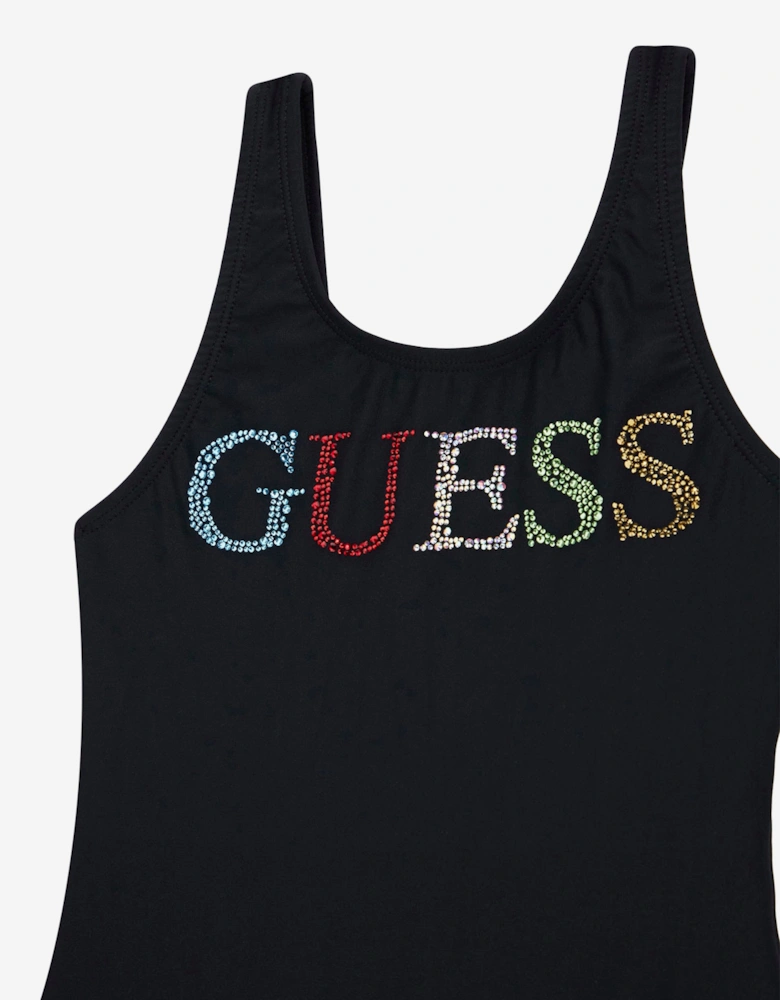 Girls Logo Swimsuit in Black