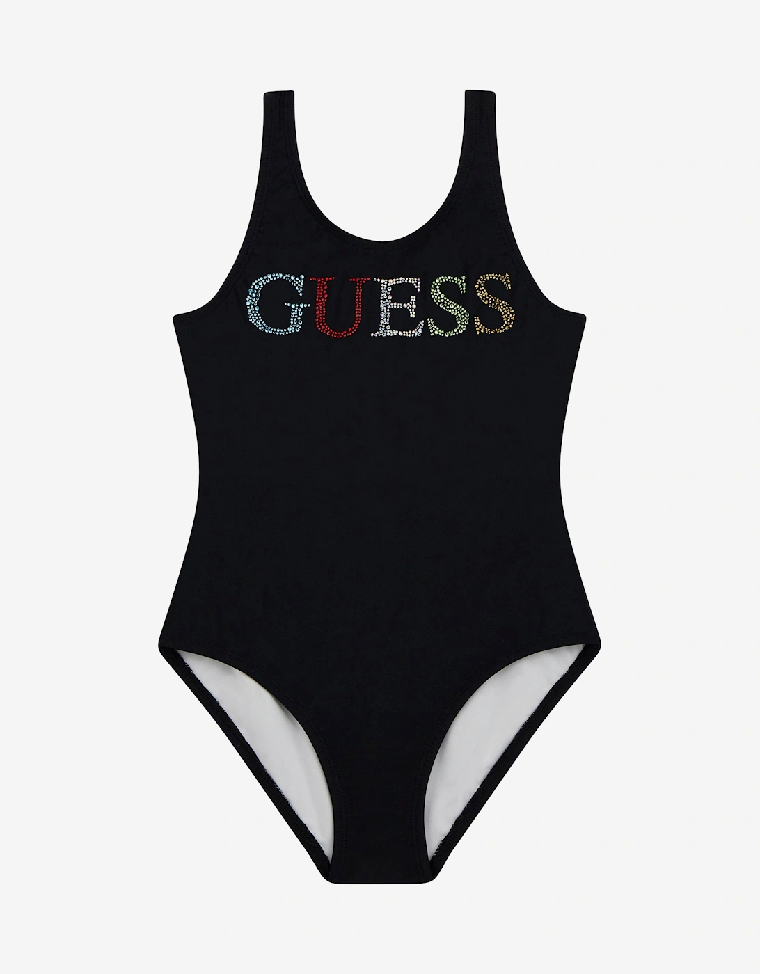 Girls Logo Swimsuit in Black, 5 of 4