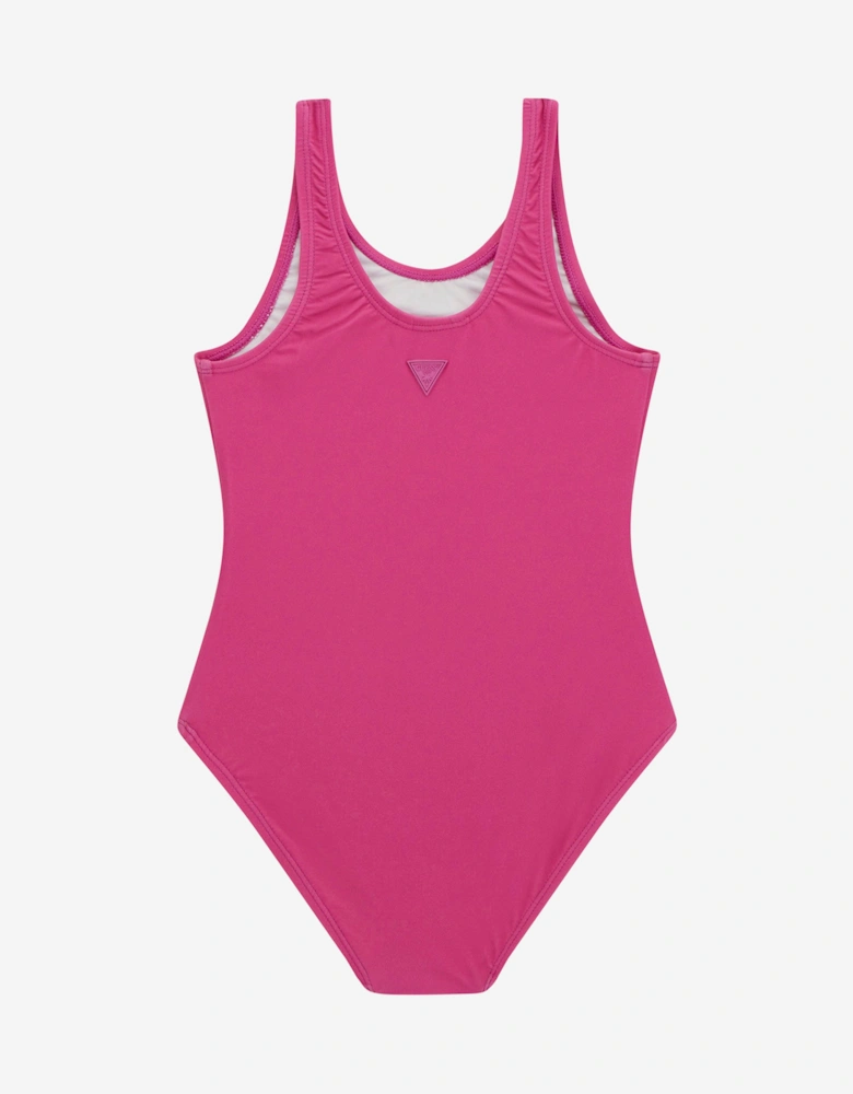 Girls Logo Swimsuit in Pink