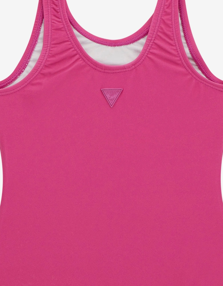 Girls Logo Swimsuit in Pink
