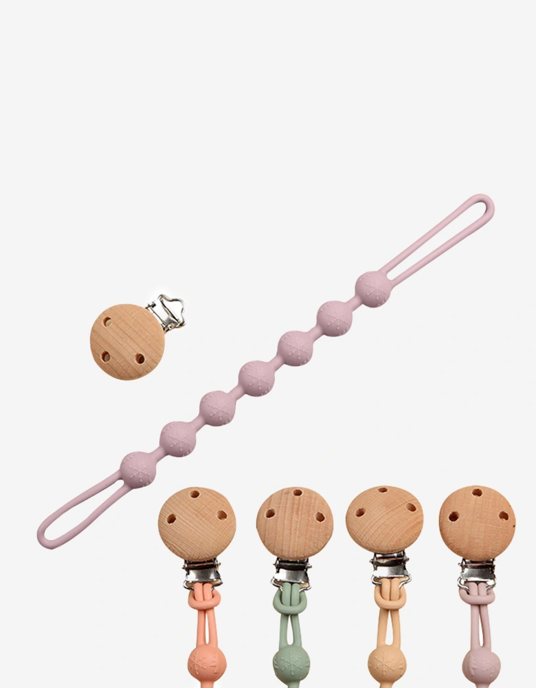 Baby Pacifier Clip and Teether in Purple