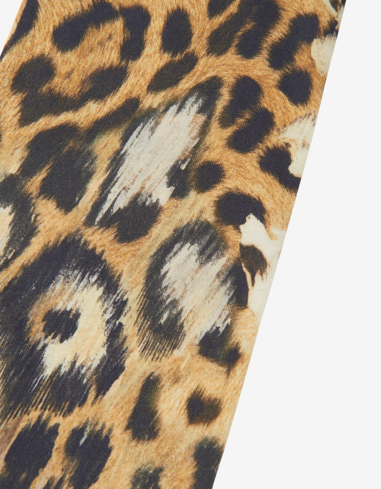 Girls Leopard Print Leggings in Brown