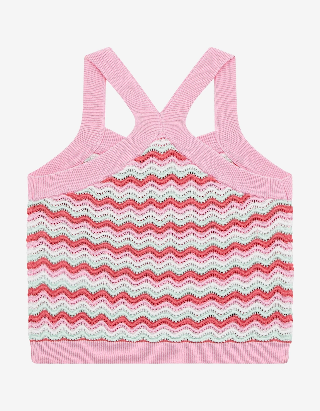 Girls Wavy Sweater Tank Top in Pink