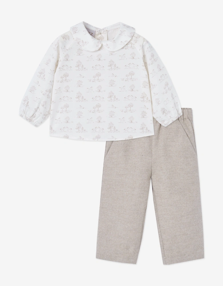 Baby Boys Trouser Set in Beige