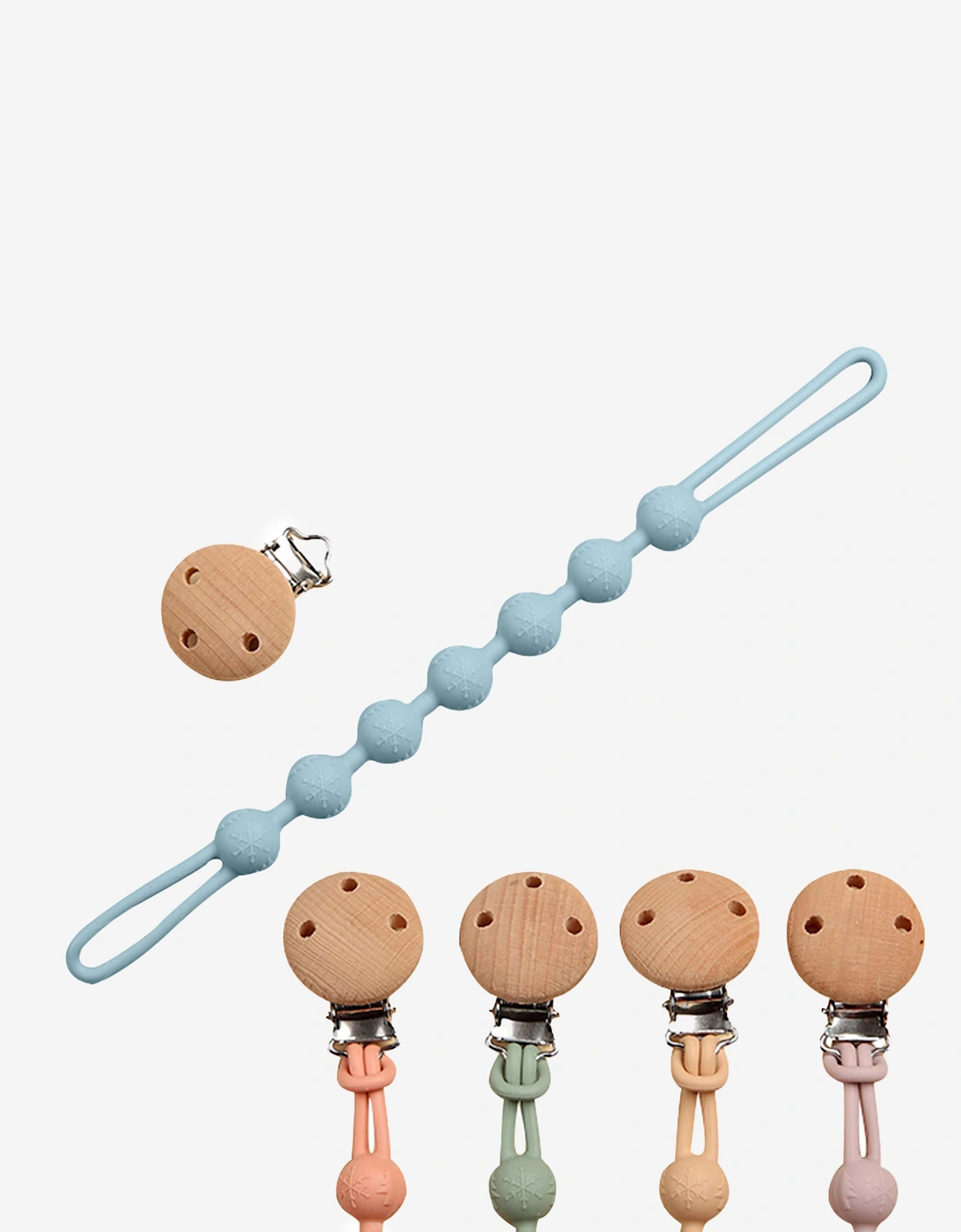 Baby Pacifier Clip and Teether in Blue, 8 of 7