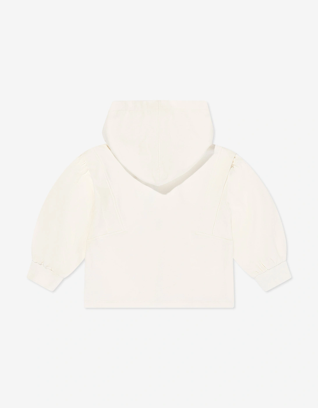 Girls Logo Badge Zip Up Top in Ivory