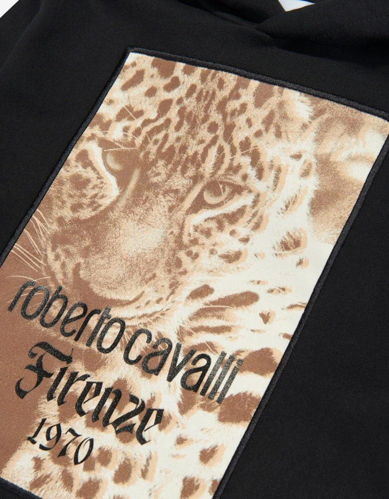 Boys Tiger Hoodie in Black