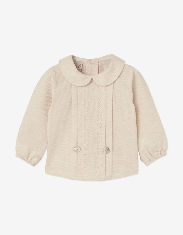 Baby Boys Blouse and Shorts Set in Beige