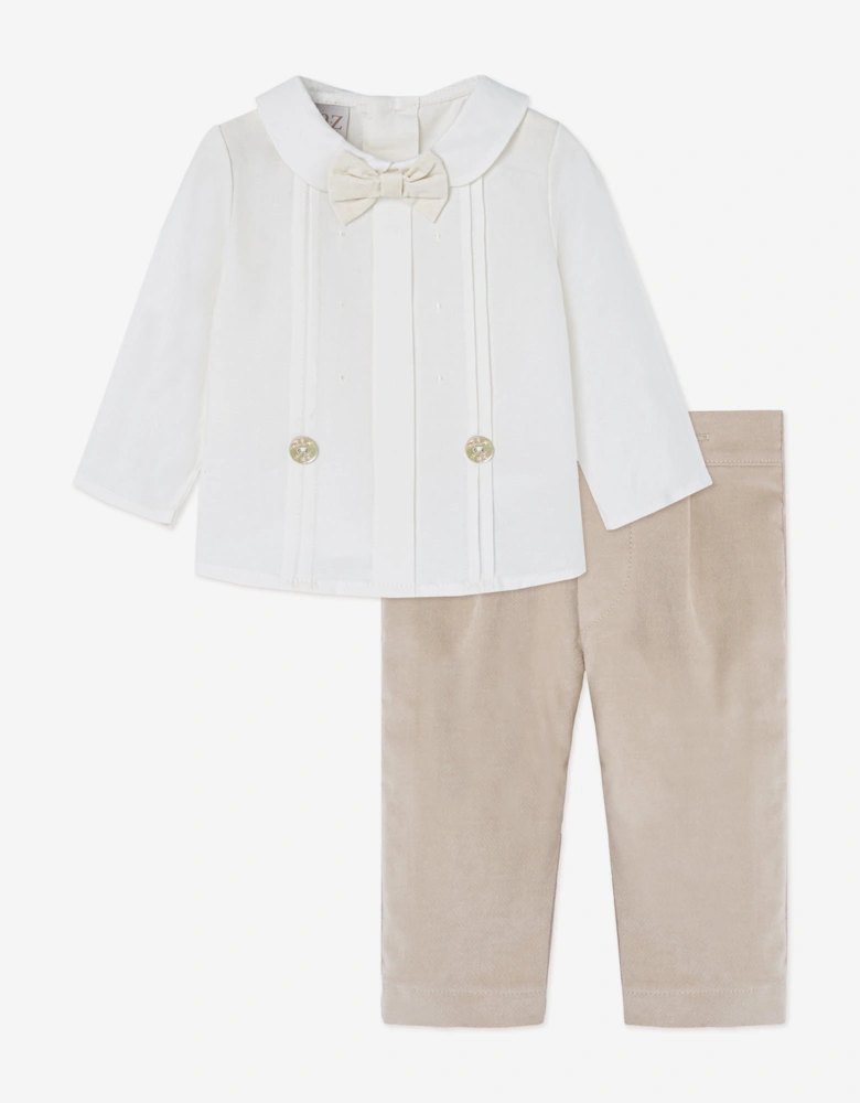 Baby Boys Trouser Set in Ivory