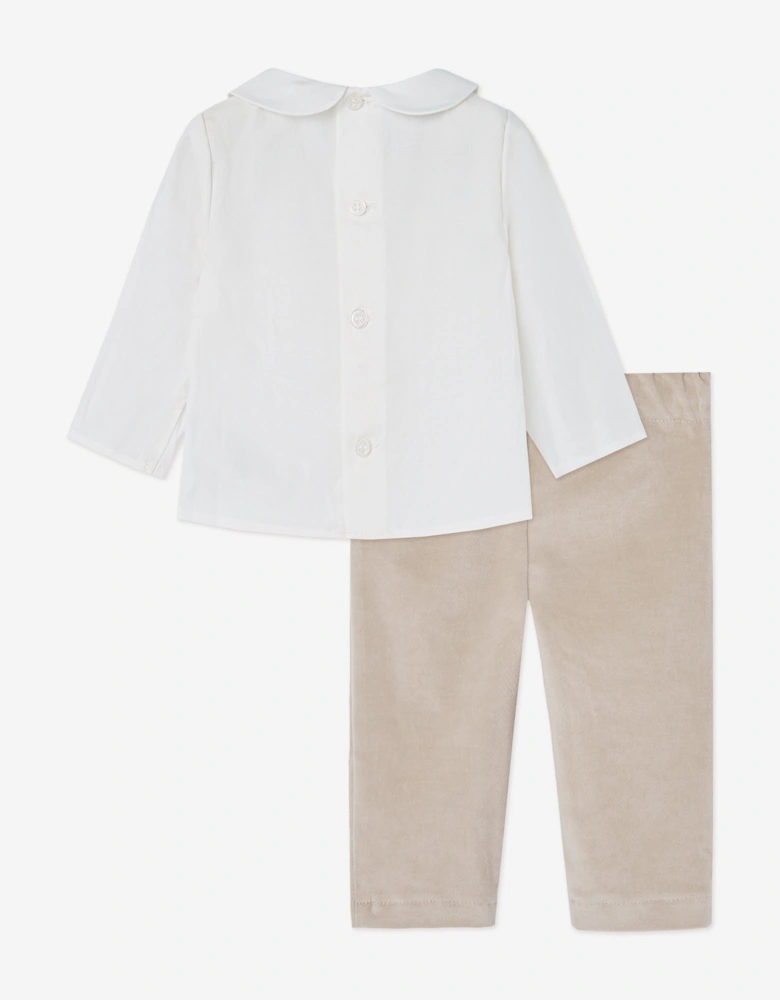 Baby Boys Trouser Set in Ivory