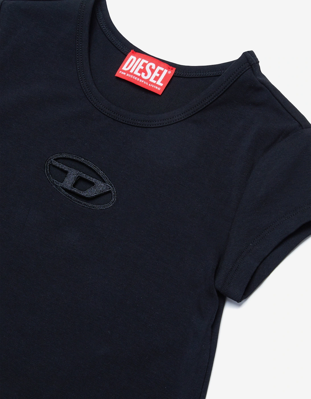 Girls Oval D T-Shirt Dress in Black