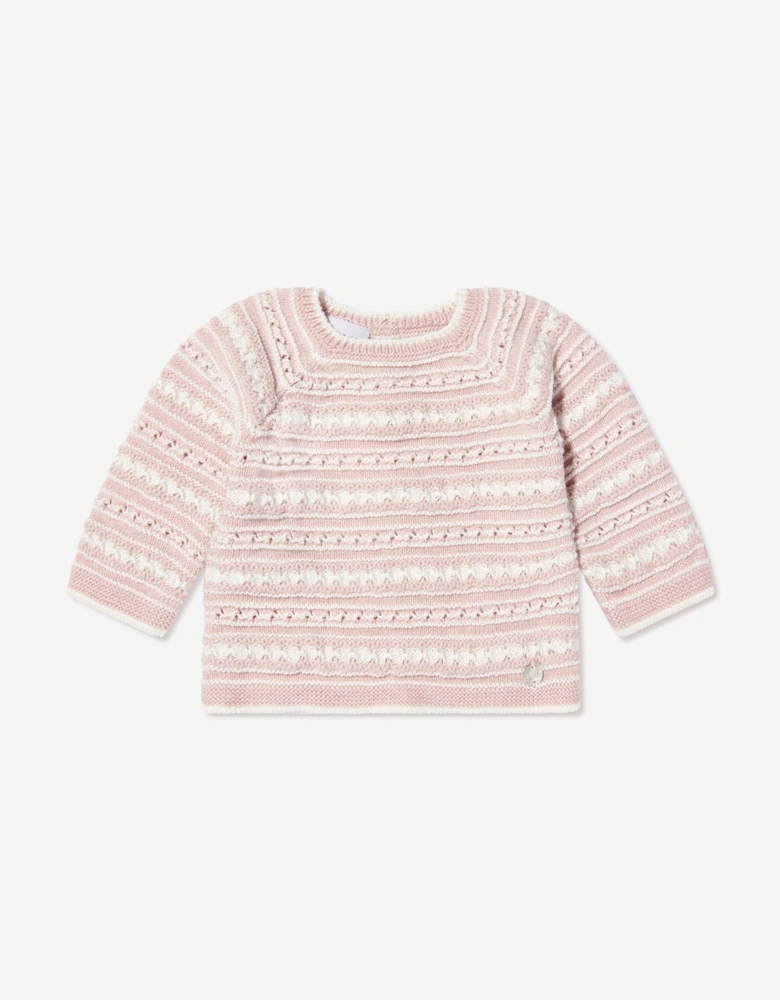 Baby Girls Knitted 3 Piece Leggings Set in Pink