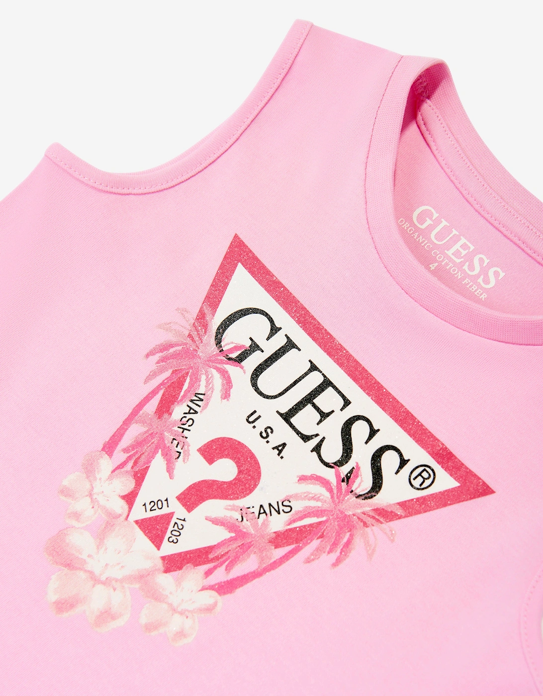 Girls Sleeveless Logo Dress in Pink