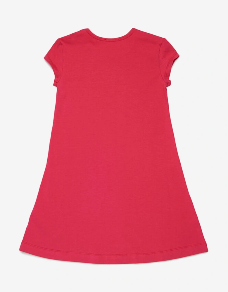 Girls Oval D T-Shirt Dress in Red
