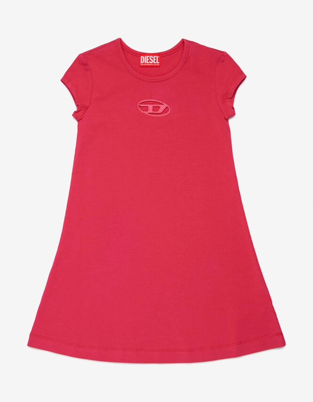 Girls Oval D T-Shirt Dress in Red, 5 of 4