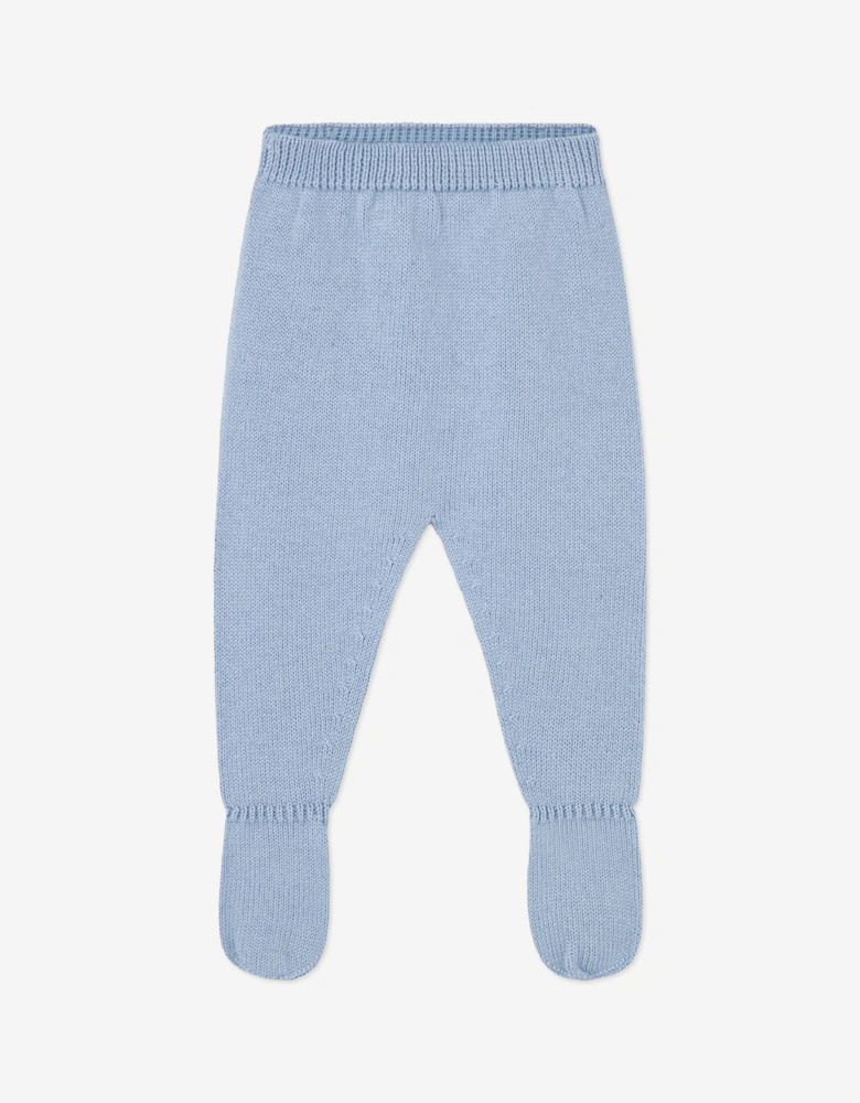 Baby Boys Knitted 3 Piece Leggings Set in Blue