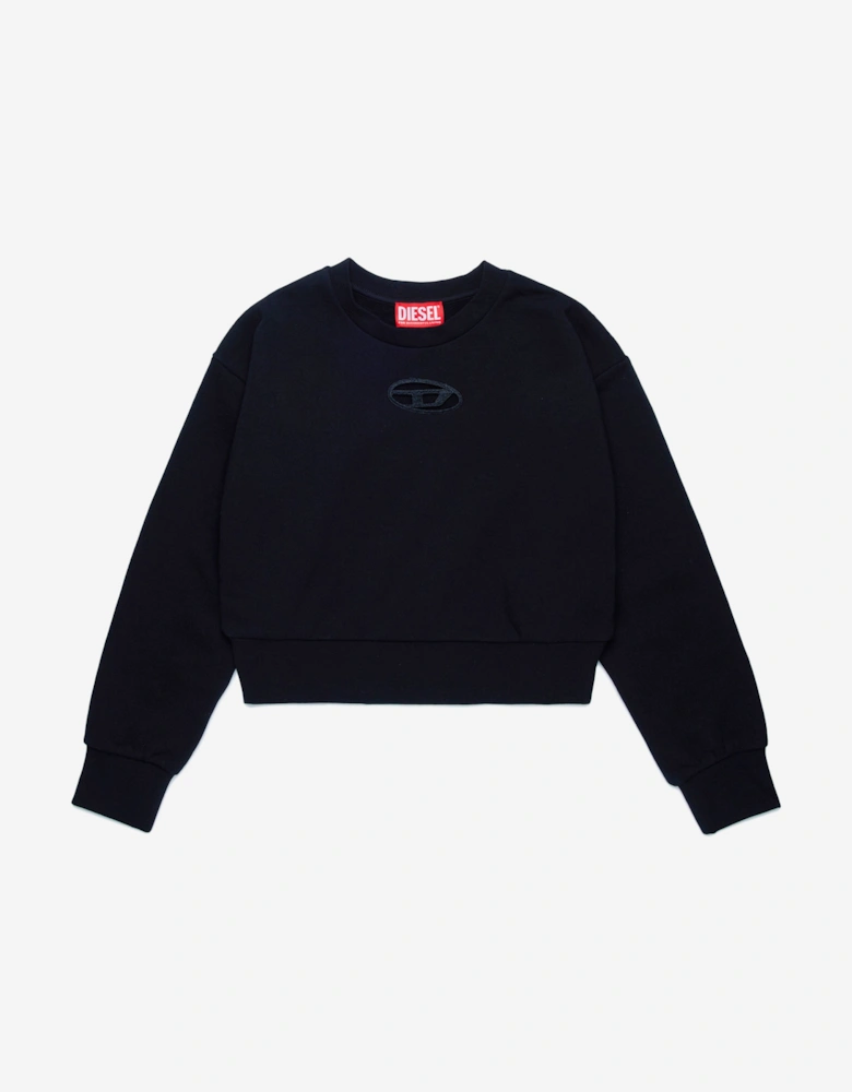 Girls Oval D Sweatshirt in Black
