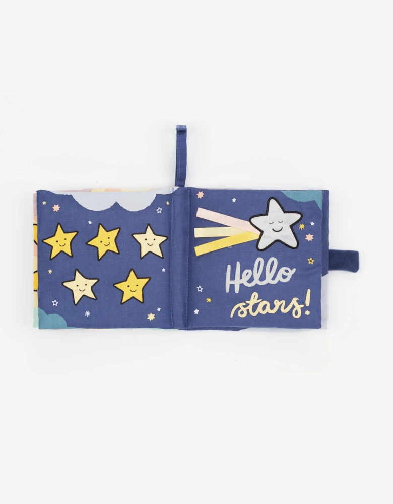 Hello Moon Fabric Book in Blue