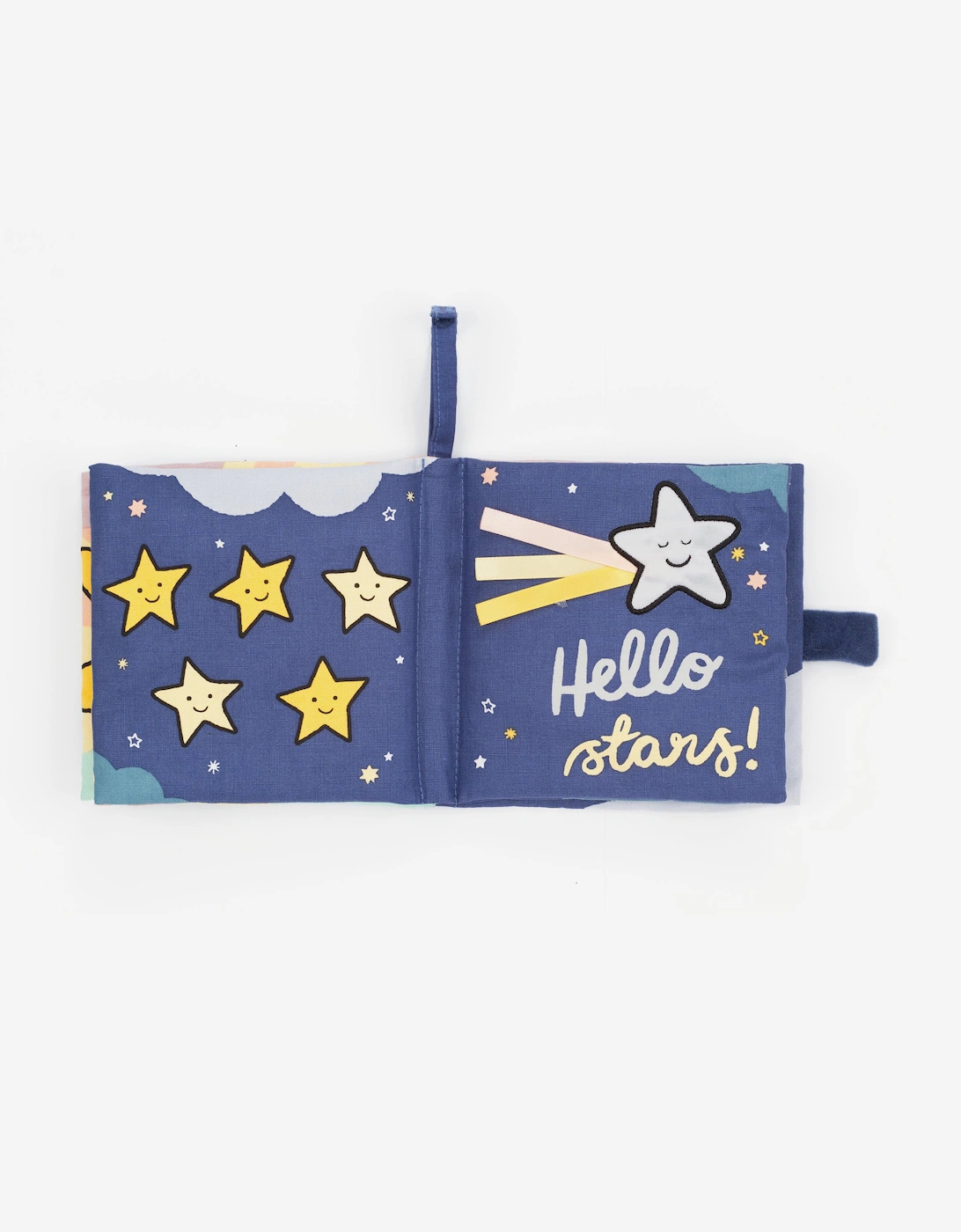 Hello Moon Fabric Book in Blue