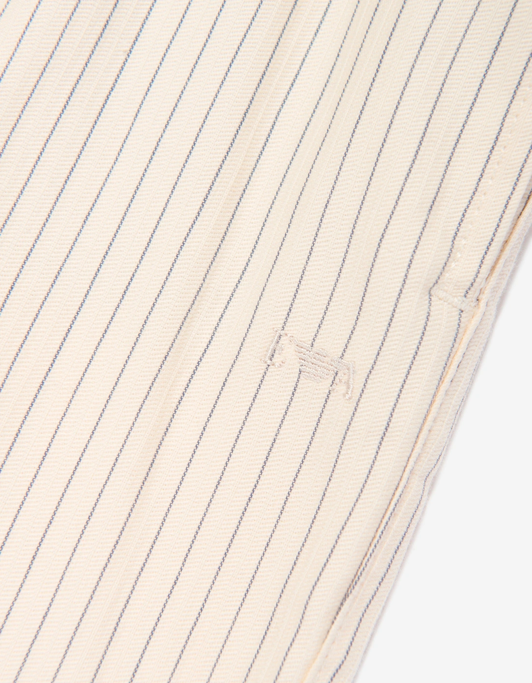 Boys Striped Linen Shorts in Ivory