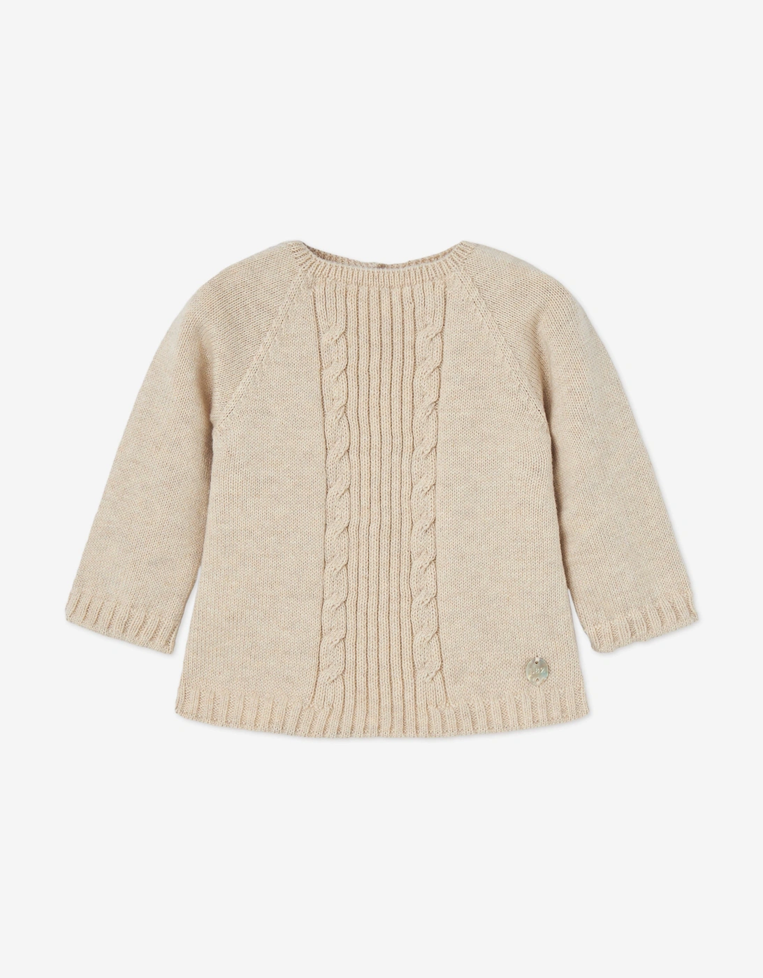 Baby Knitted 3 Piece Babygrow Set in Beige
