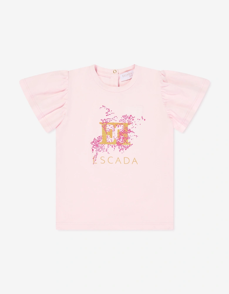 Girls Logo Print T-Shirt in Pink